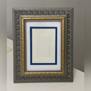 1990s Vintage Gold Painted Carved Embellished Wooden Standalone Picture Frame